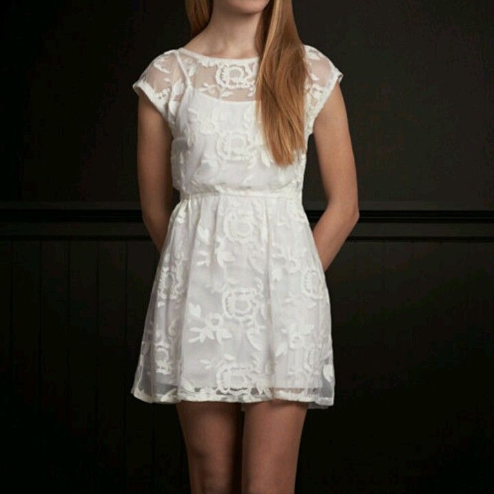 Hollister floral mini lace dress size M